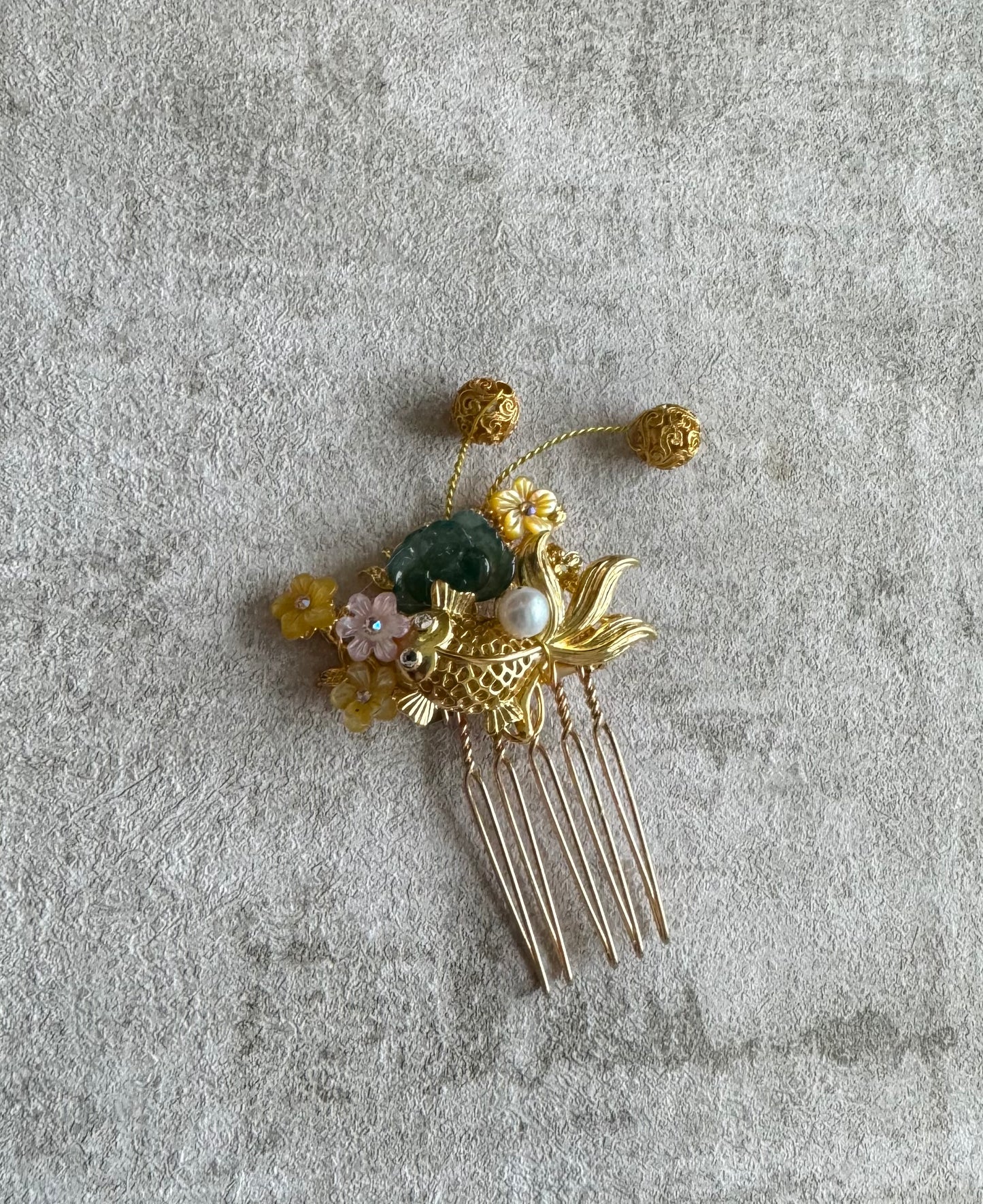 Blue Green Jade Chic hair comb for Cheongsam