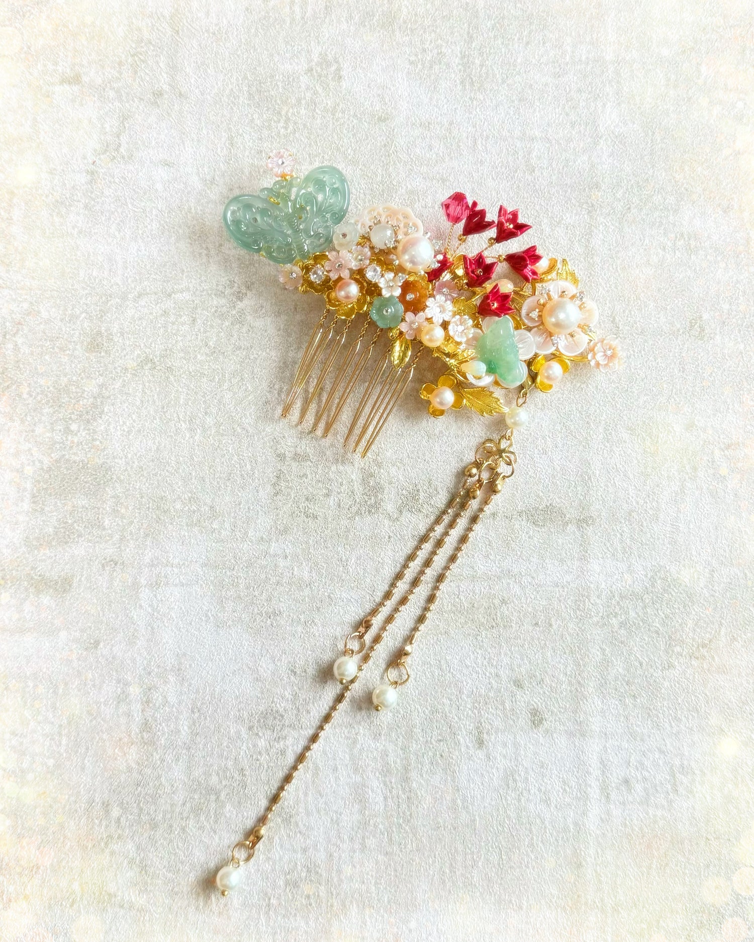 Jade hair comb for Cheongsam