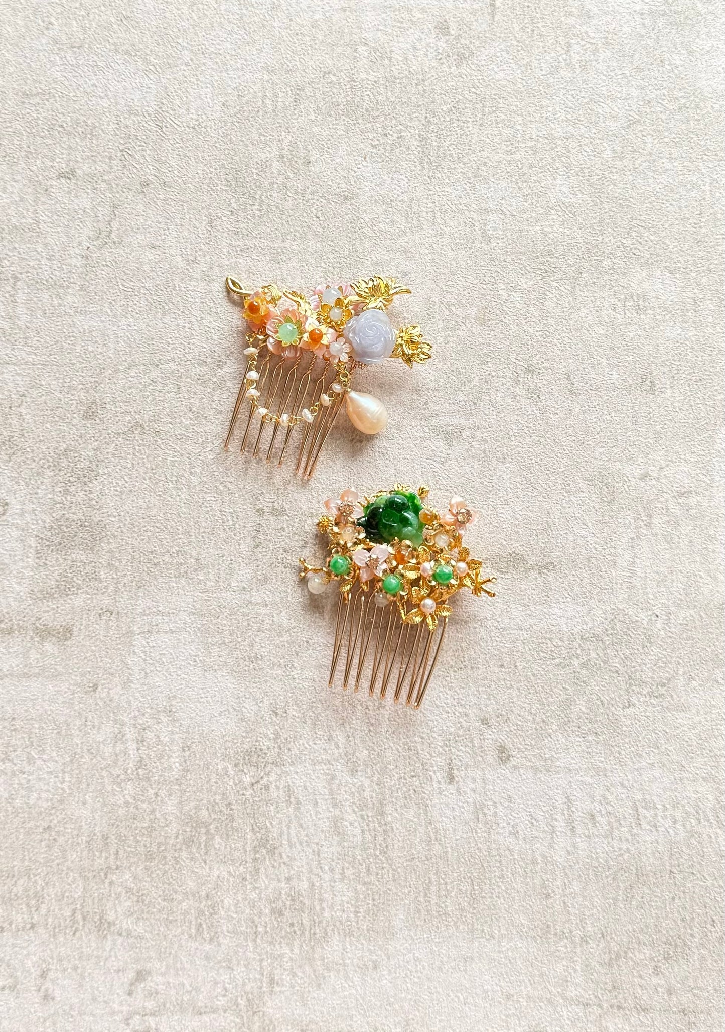 Green Jade Cheongsam hair comb