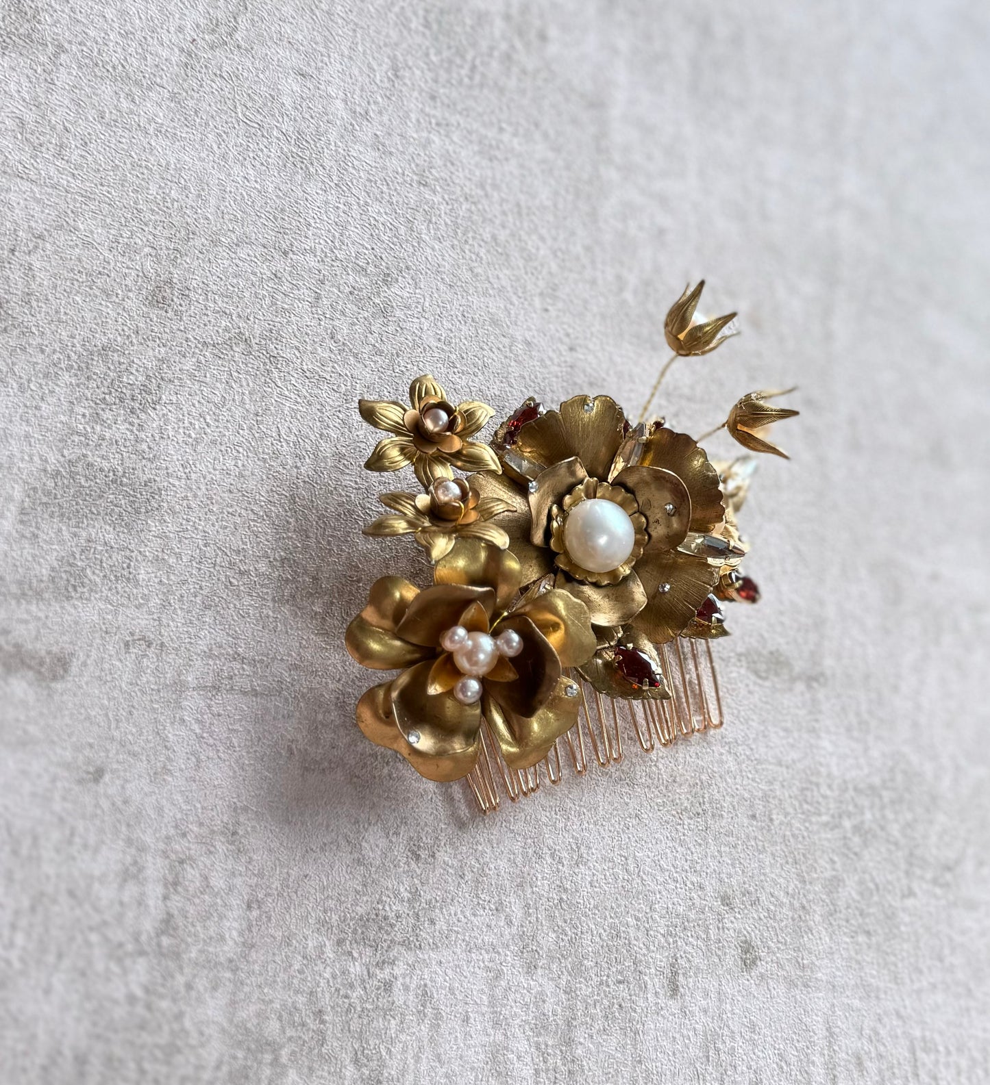 Vintage Golden Flower Hair comb for Cheongsam