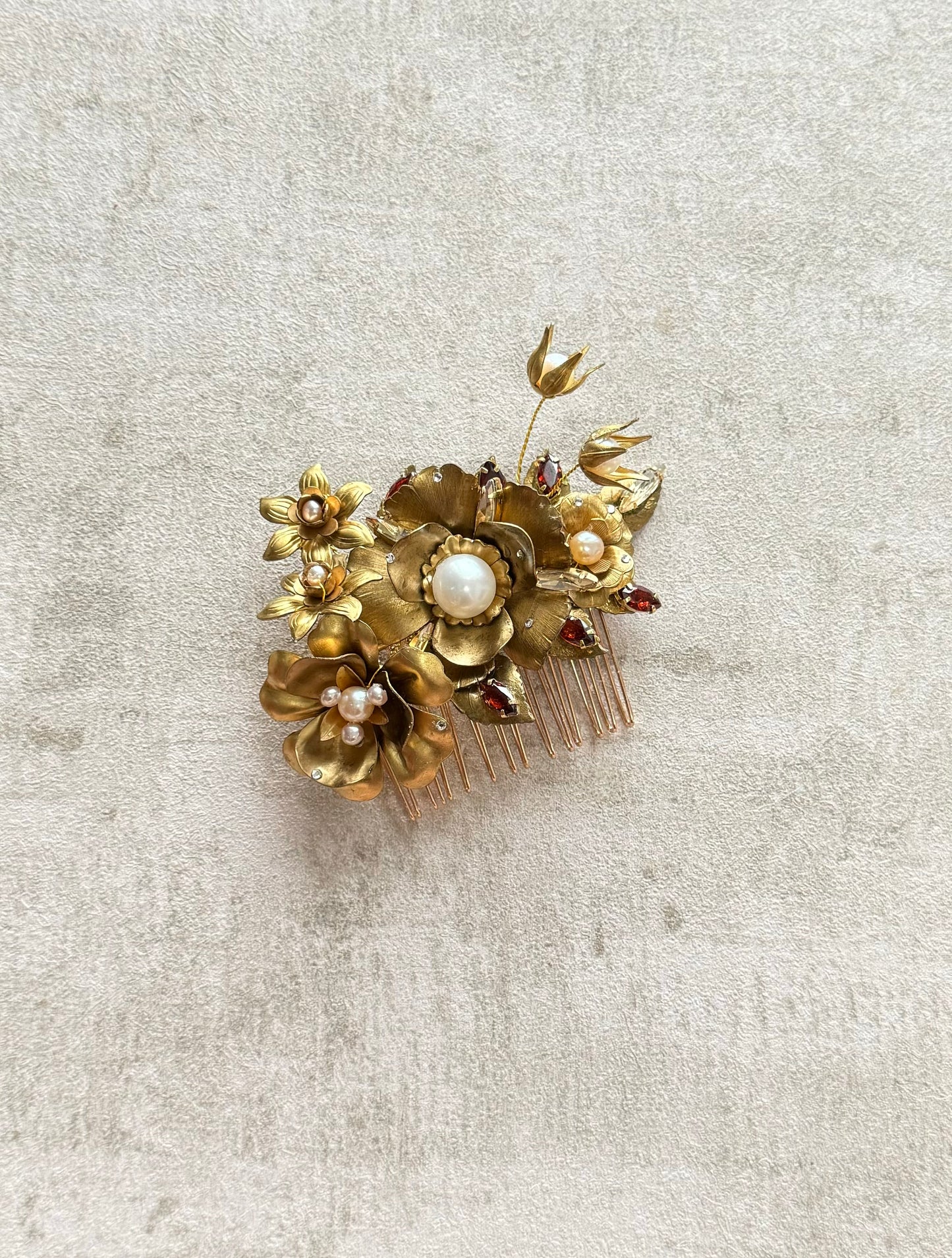 Vintage Golden Flower Hair comb for Cheongsam