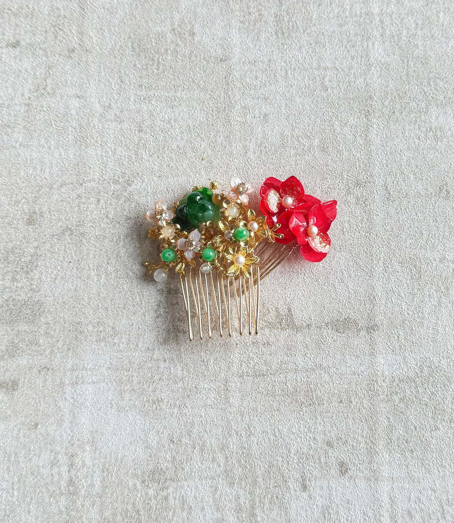 Green Jade Cheongsam hair comb